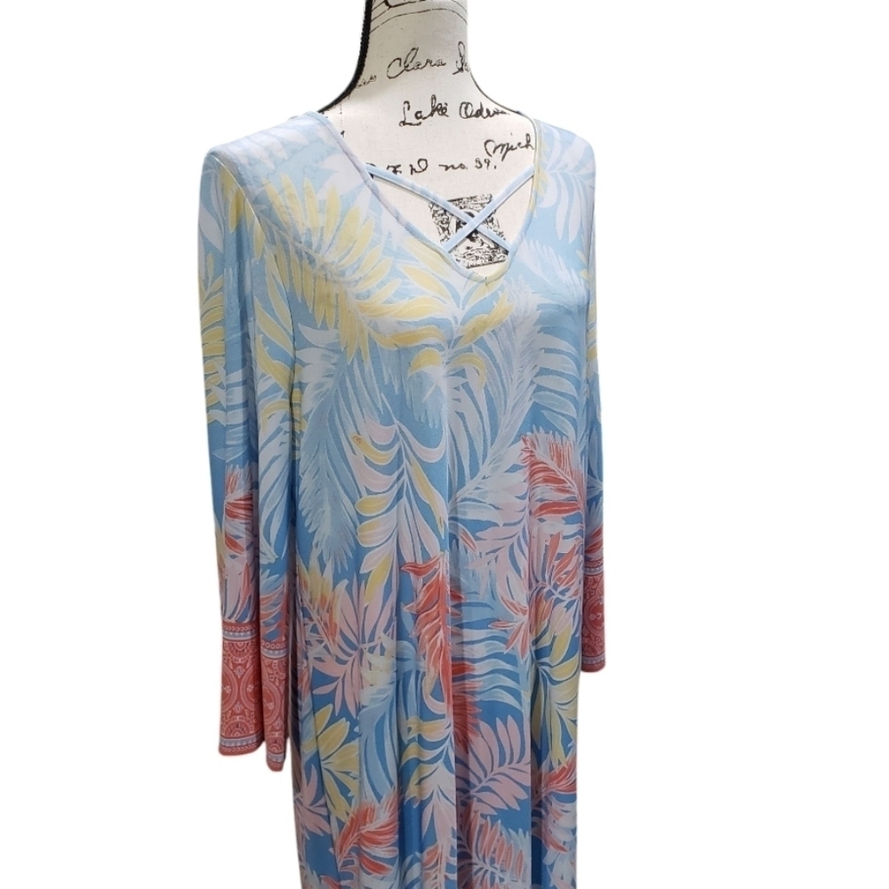 Ruby Rd. Dress With Criss-cross Neckline Detail - Picture 3 of 5